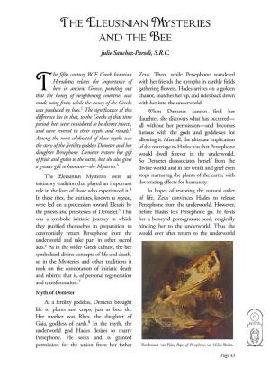 The Eleusinian Mysteries and the Bee Julie Sanchez-Parodi, S.R.C