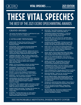 The Best of the 2021 Cicero Speechwriting Awards