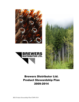 Brewers Distributor Ltd. Product Stewardship Plan 2009-2014