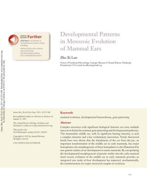 Developmental Patterns in Mesozoic Evolution of Mammal Ears