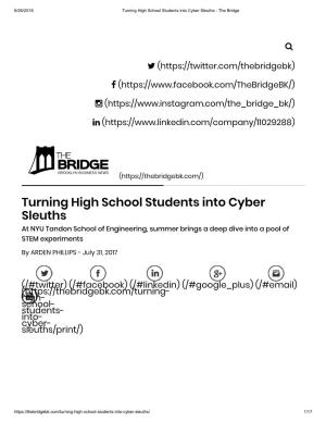 Turning High School Students Into Cyber Sleuths - the Bridge
