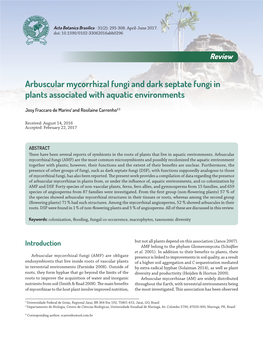 Arbuscular Mycorrhizal Fungi and Dark Septate Fungi in Plants Associated with Aquatic Environments