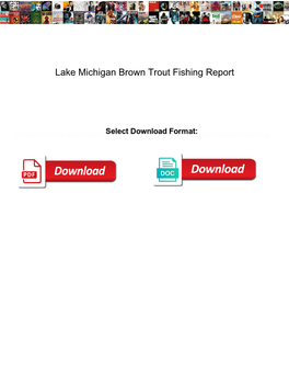 Lake Michigan Brown Trout Fishing Report