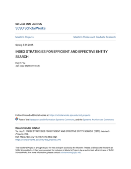 Index Strategies for Efficient and Effective Entity Search