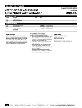 Linux/UNIX Administration UNX.CA