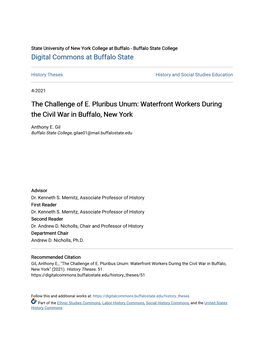 The Challenge of E. Pluribus Unum: Waterfront Workers During the Civil War in Buffalo, New York