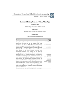 Research in Educational Administration & Leadership