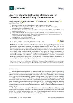 Analysis of an Optical Lattice Methodology for Detection of Atomic Parity Nonconservation