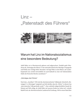 Linz – „Patenstadt Des Führers“
