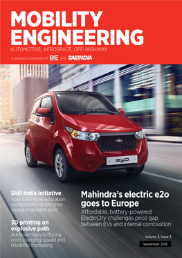 Mahindra's Electric E2o Goes to Europe