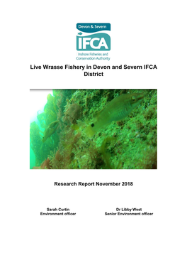 Live Wrasse Fishery in Devon and Severn IFCA District