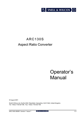 Operator's Manual