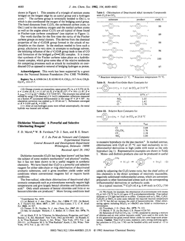 Dichlorine Monoxide: a Powerful and Selective X Krl Chlorinating Reagentt C1 3.44 CO,CH, 1.76 F