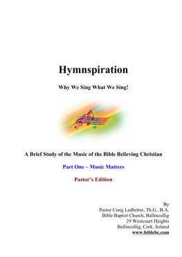 Hymnspiration Instructors Workbook