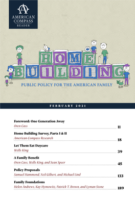 Foreword: One Generation Away Oren Cass Home Building Survey, Parts