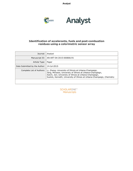 Identification of Accelerants, Fuels and Post-Combustion Residues Using A