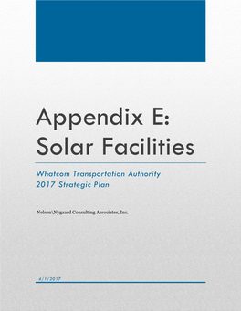Appendix E: Solar Facilities