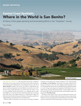 Where in the World Is San Benito? a History of the Grape Growing and Winemaking Efforts in the “Forgotten” County