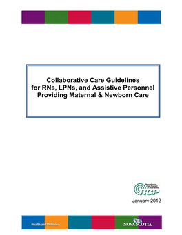Collaborative Care Guidelines for Rns, Lpns, and Assistive Personnel Providing Maternal & Newborn Care