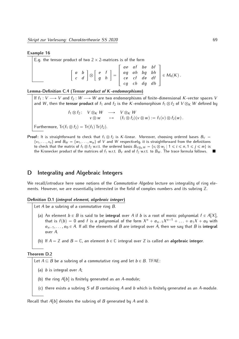 Appendix D: Integrality and Algebraic Integers