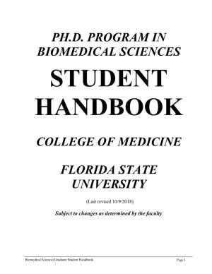 Ph.D. Program in Biomedical Sciences Student Handbook