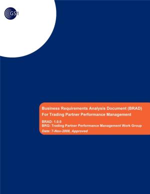Business Requirements Analysis Document (BRAD) - Trading Partner Performance Management, Release 1.0.0