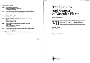 The Families and Genera of Vascular Plants ; 7) Includes Bibliographical References