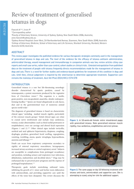 Review of Treatment of Generalised Tetanus in Dogs