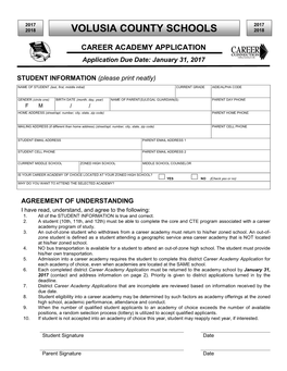 Career Academy Application