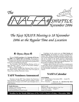 NASFA 'Shuttle' Nov 2006