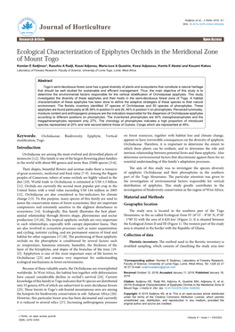 Ecological Characterization of Epiphytes Orchids in the Meridional