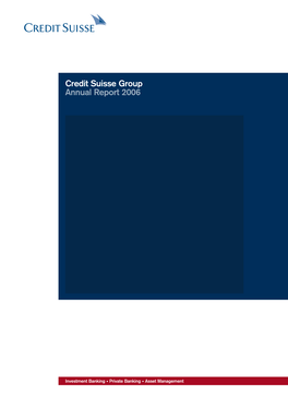 Credit Suisse Group Annual Report 2006