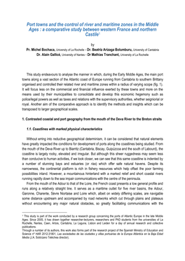 Port Towns and the Control of River and Maritime Zones in the Middle Ages : a Comparative Study Between Western France and Northern Castile1