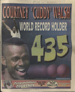 Courtney “Cuddy” Walsh World Record Holder