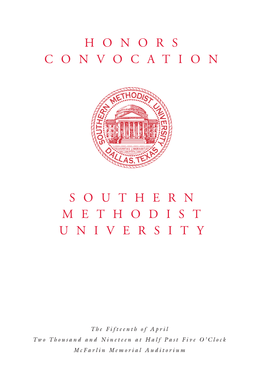 Southern Methodist University Honors Convocation