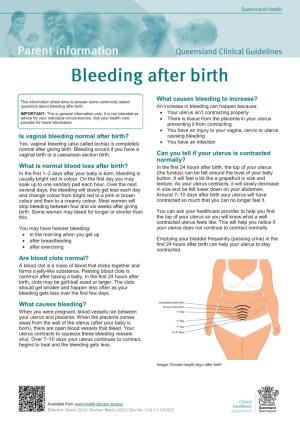 Parent Information: Bleeding After Birth