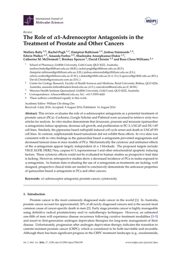 The Role of Α1-Adrenoceptor Antagonists in the Treatment of Prostate and Other Cancers