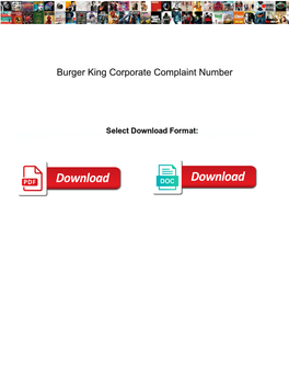 Burger King Corporate Complaint Number