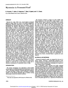 Mycotoxins in Fermented Food1