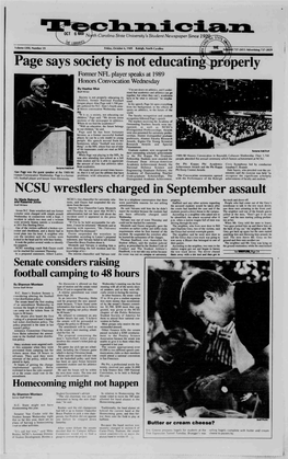 Volume Lxxl, Number 19 Flltbrarw Friday, October 6,1989 Raleigh