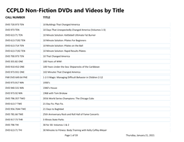 Non-Fiction DVD/VHS List