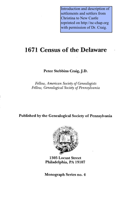 1671 Census of the Delaware