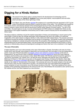 South Asia @ LSE: Digging for a Hindu Nation Page 1 of 3