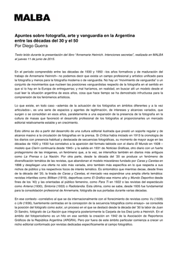 Apuntes Sobre Fotografía, Arte Y Vanguardia En La Argentina Entre Las Décadas Del 30 Y El 50 Por Diego Guerra