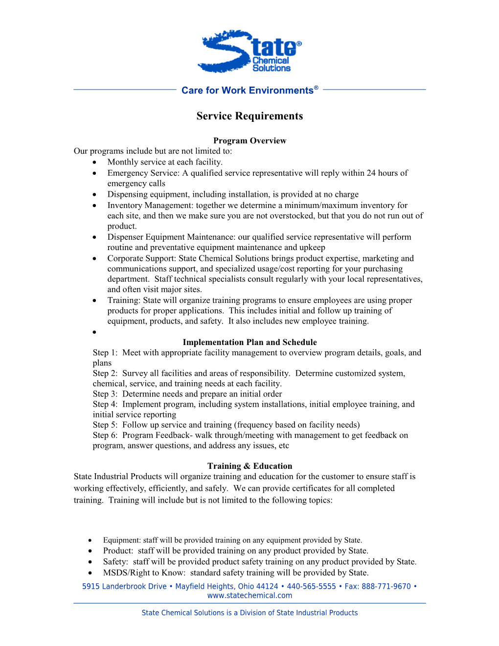 Letterhead - State Chemical Solutions