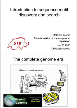 Introduction to Sequence Motif Discovery and Search the Complete