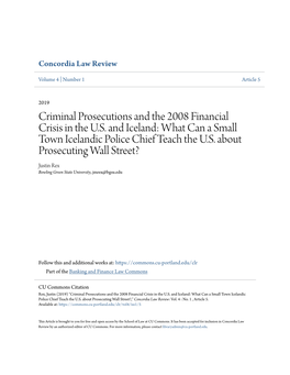 Criminal Prosecutions and the 2008 Financial Crisis in the US and Iceland