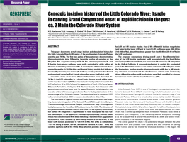 Cenozoic Incision History of the Little Colorado River: Its Role in Carving Grand Canyon and Onset of Rapid Incision in the Past GEOSPHERE; V