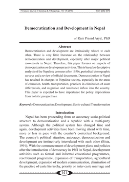 Democratization and Development in Nepal