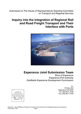 Inquiry Into the Integration of Regional Rail and Road Freight Transport and Their Interface with Ports